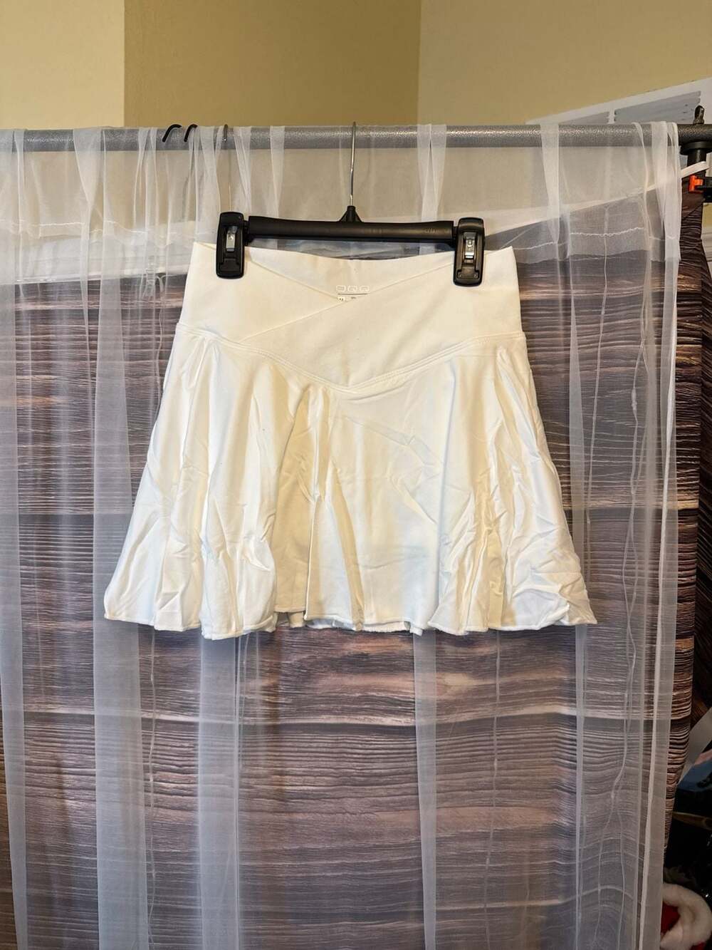 OQQ Women's Crossover High Waisted Tennis Skort with Built-in Shorts